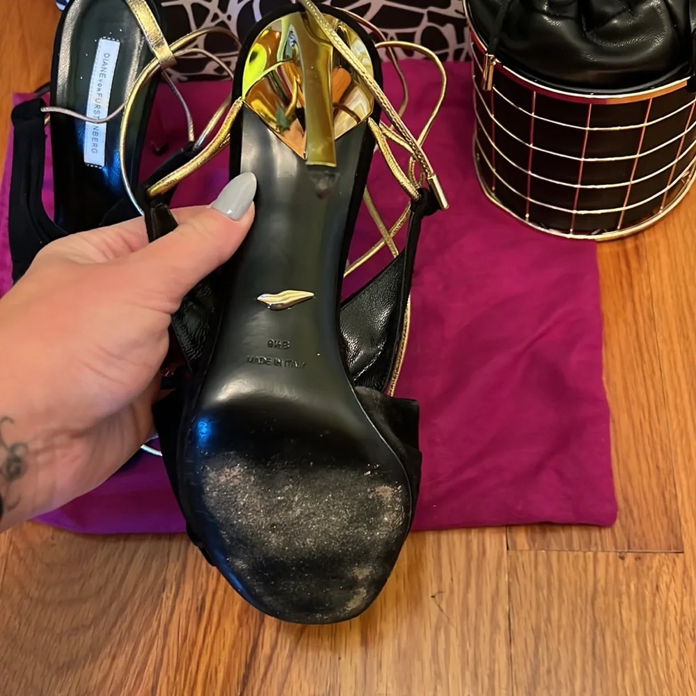 Perfect party set: DV gladiator high heel sandals + zara bucket bag - Picture 3 of 11